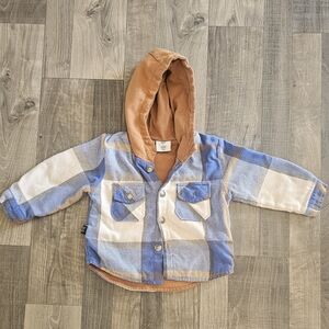 Olive + Scout Plaid Hooded Jacket